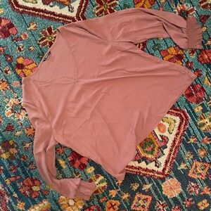 SHEIN Pink Long Sleeve Blouse